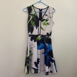 Floral Scuba Fit and Flare Dress